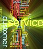 Customer service word cloud glowing