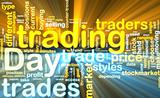 Day trading wordcloud glowing