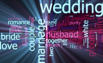 Wedding word cloud glowing