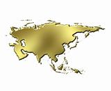 Asia 3d Golden Map