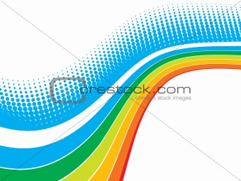 rainbow wave halftone