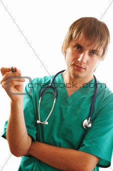 Doctor with pen