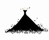 Dress black on hander, vector illustration