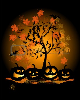 Halloween pumpkins illustration