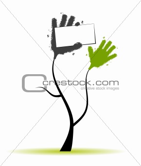 Hands tree with place for your text