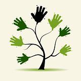Hands tree illustration dor your design