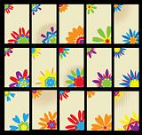 Set of business cards, floral design