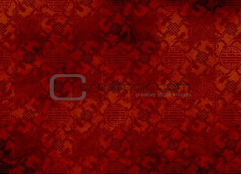 Chinese red textured pattern in filigree for background or wallpaper - smooth