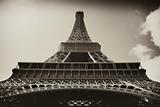 Sepia antique plate picture of the Eiffel Tower in Paris