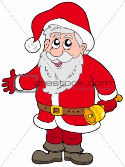 Cute Santa Claus with bell