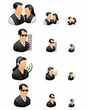 business people icons black theme