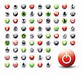 colored vector buttons, icons