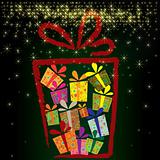 abstract vector christmas background with gift boxes