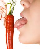 licking chili pepper 