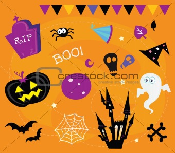 Halloween icons and design elements