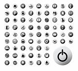 monochrome buttons, icons