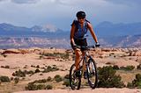 Female mountain biker