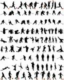 dance and sport silhouettes set