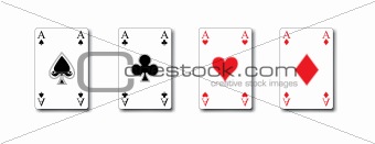 isolated poker playing cards