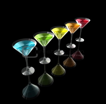 3D cocktail glasses