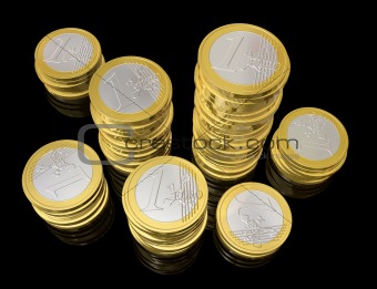 One euro coins