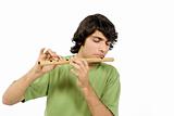 Playing with flute