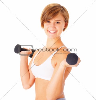 Young Woman Lifting Weights