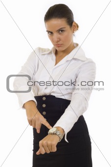 businesswoman checking time