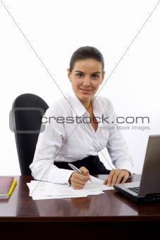 business woman signing a contract