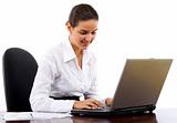 businesswoman working on her laptop