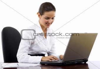 businesswoman working on her laptop