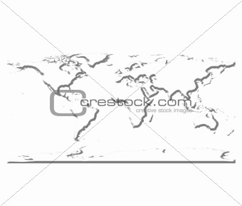 3D White World Map
