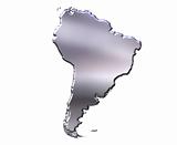 South America 3D Silver Map