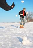 Winter fun - snowball fight