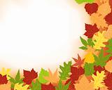Colorfull frame of fall leaves