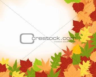 Colorfull frame of fall leaves