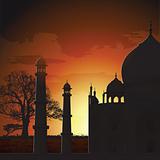 silhouette view of Taj Mahal, agra, India