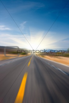 Road to sun motion blur