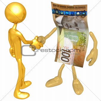 Gold Guy With Money Concept
