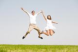 Young Couple Jumping