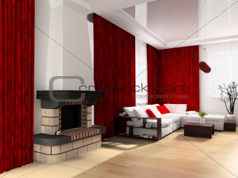 Room with a fireplace 