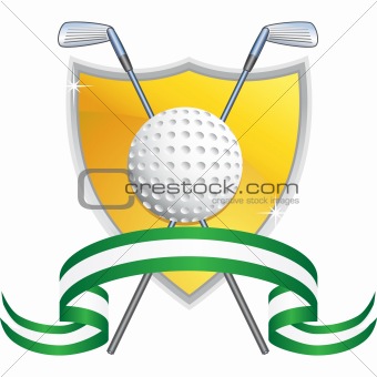 Golf Themed Background - Yellow Shield