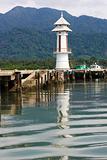 White lighthouse in bay on Koh Chang island