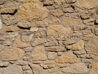 Multi-Sized Tan Stone Wall