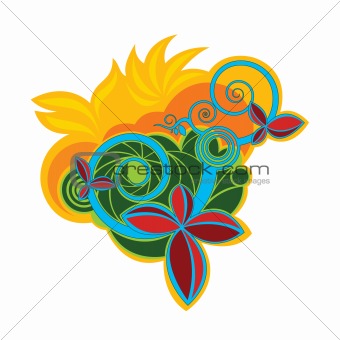 color abstract flower design