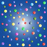 colorful bubbles on blue background