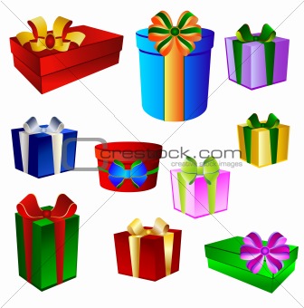 Set of colorful prestents - gift boxes