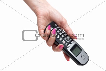 Feminine hand with telephon
