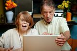 Senior couple shocked at the content on their computer