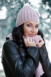 pink hat and scarf